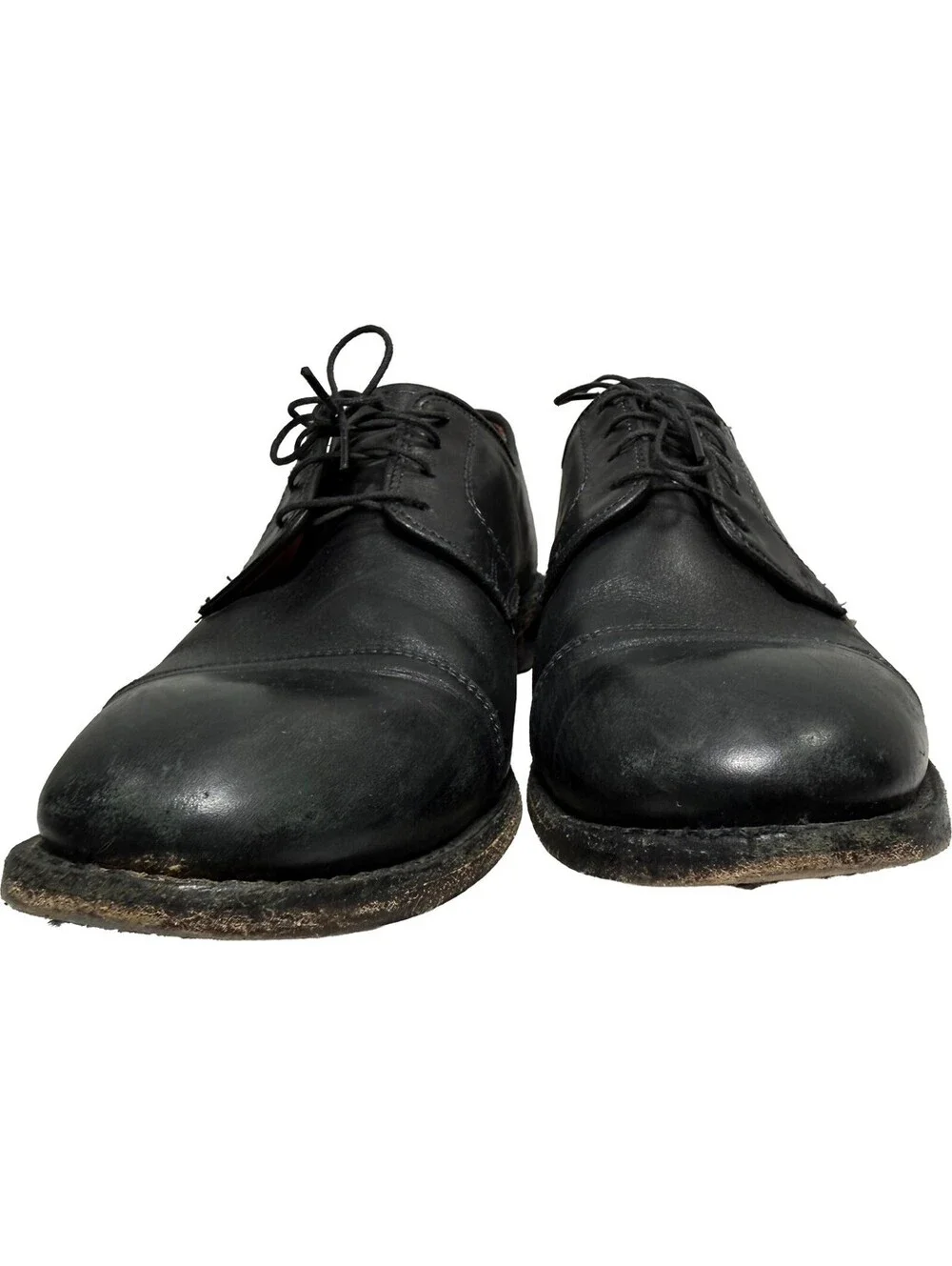 Allen Edmonds Lexington Men's 10.5 D Black Leather Cap Toe Brogue Derby Oxford
